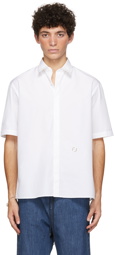 Fendi White Embroidered Short Sleeve Shirt