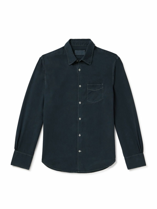 Photo: Officine Générale - Benoit Lyocell-Twill Shirt - Blue