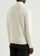 Moncler Half-zip Cotton-blend Jumper Cream
