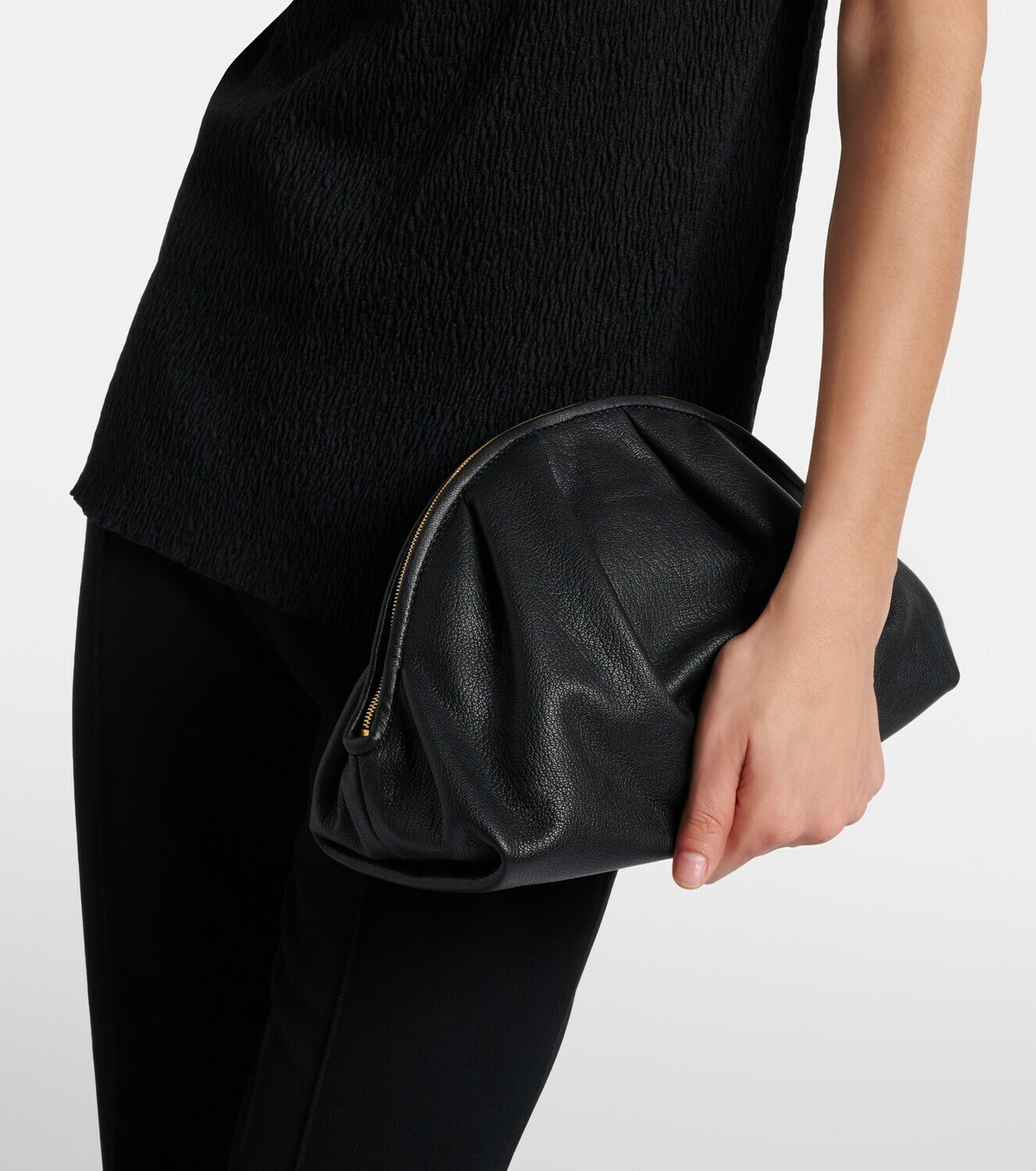 The Row Charlotte Small leather clutch