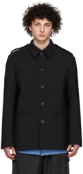 We11done Black Regular Collar Jacket