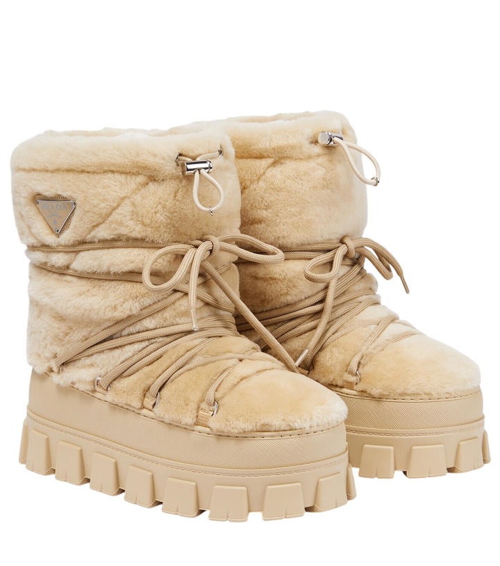 Photo: Prada Shearling and leather snow boots