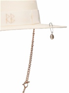 RUSLAN BAGINSKIY Chain Strap Straw Gambler Hat