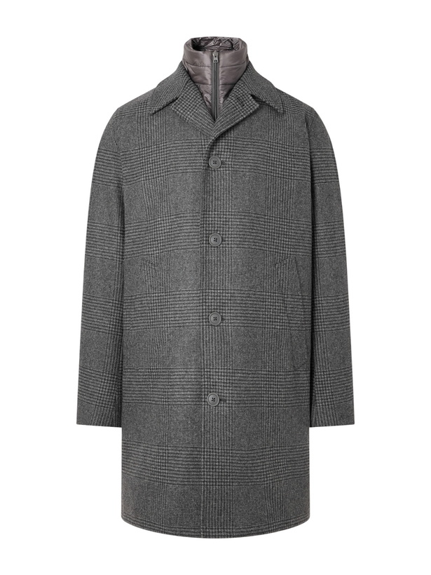 Photo: Herno - Padded Wool-Blend Tweed Coat - Gray
