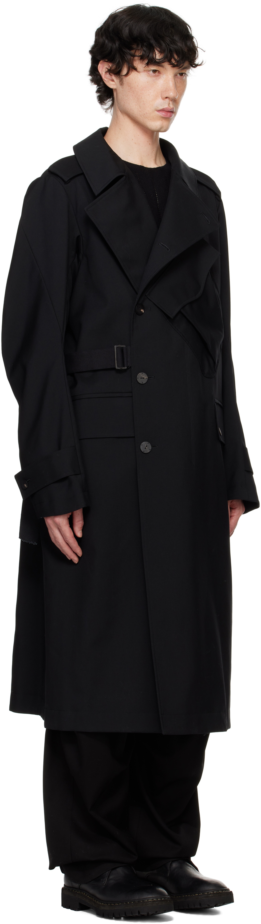 DEVOA Black Motorcycle Coat