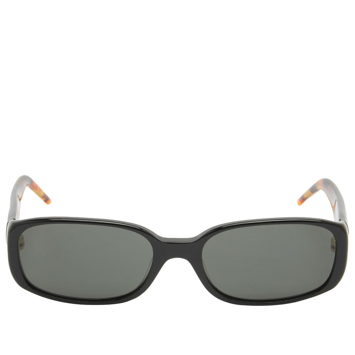 Casablanca Men's Oval Stripe Acetate Sunglasses in Black&Tortoise 