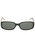 Casablanca Men's Oval Stripe Acetate Sunglasses in Black&Tortoise 