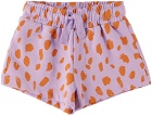 Stella McCartney Baby Purple & Orange Neon Leopard Hoodie & Shorts Set