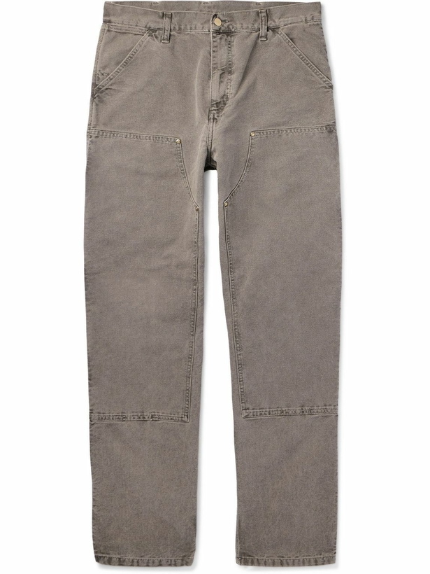 Photo: Carhartt WIP - Double Knee Straight-Leg Panelled Organic Jeans - Gray