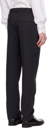 TOM FORD Black Herringbone Stripe Pleated Lounge Pants