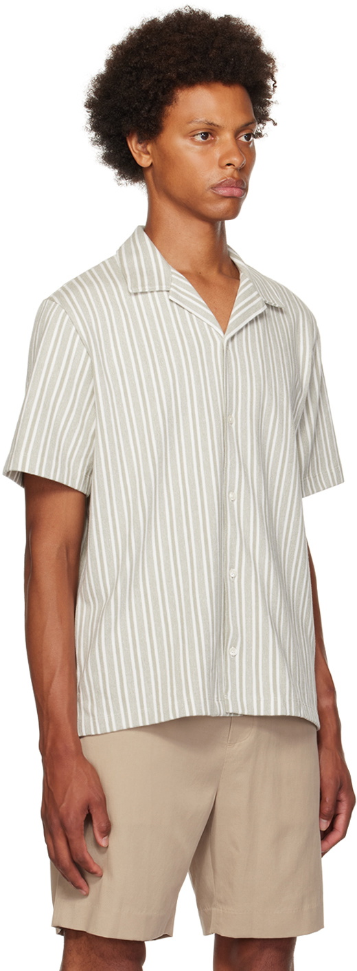 Vince Green & White Striped Shirt Vince