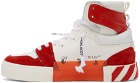 Off-White Off-White & Red High Top Vulcanized Leather Sneakers