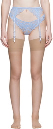 Fleur du Mal Blue Lily Garter Belt