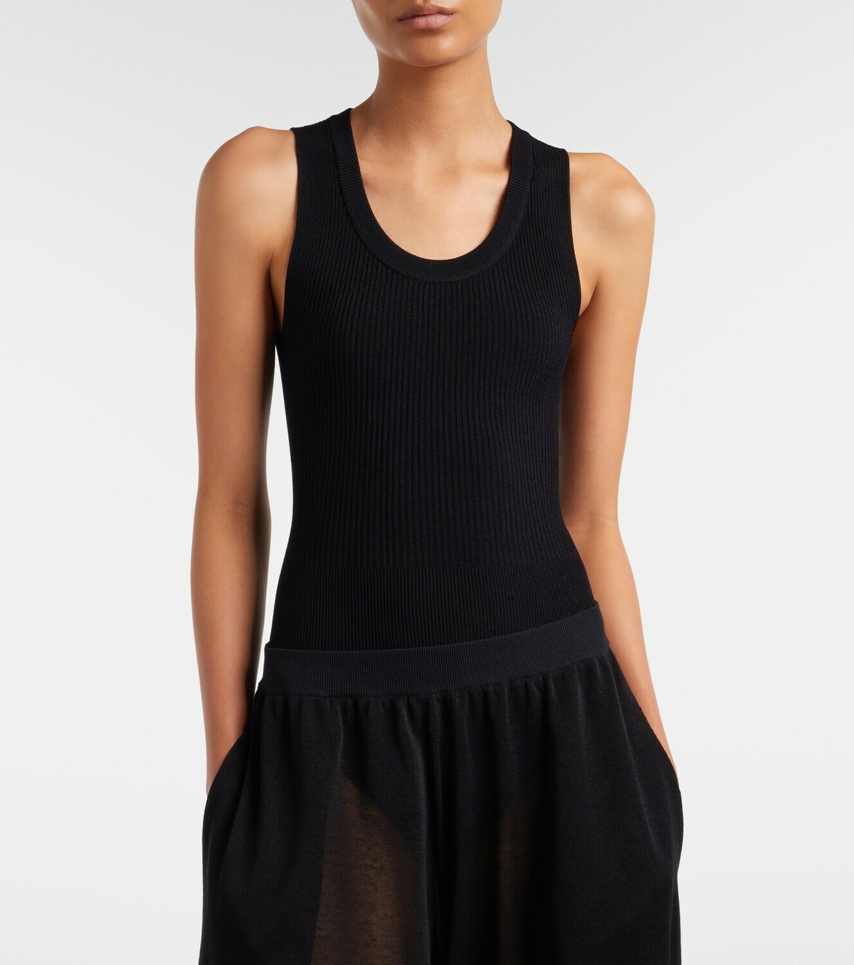 Alaïa Ribbed-knit bodysuit