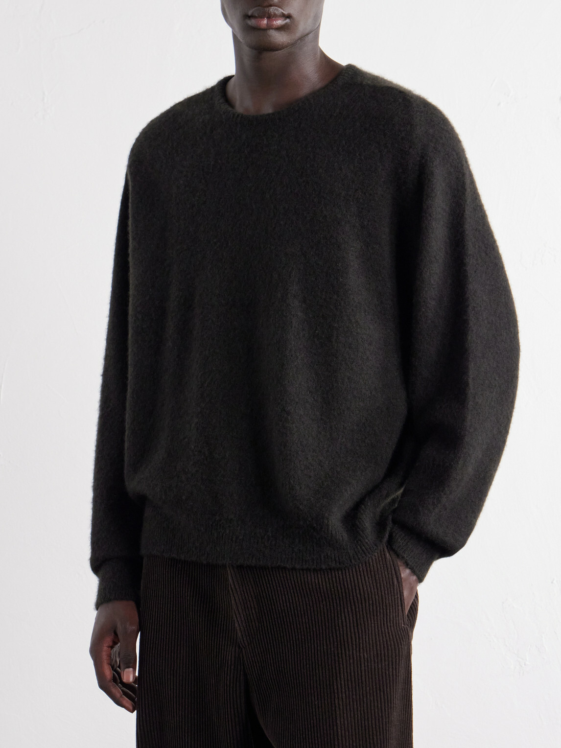 A.PRESSE - Brushed Cashmere Sweater - Brown