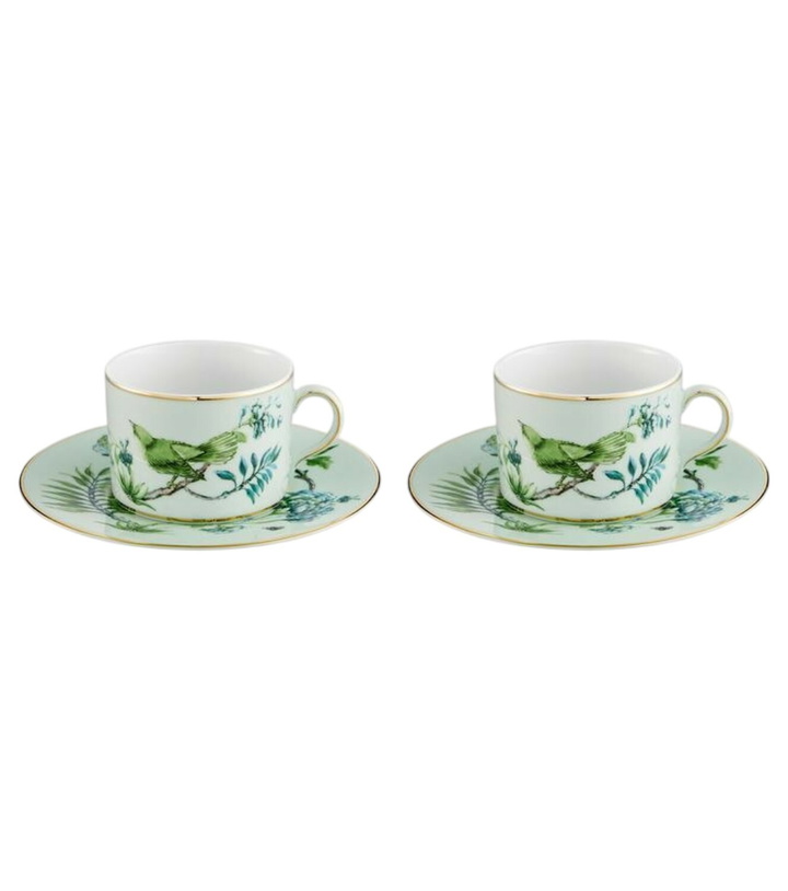 Photo: Aquazzura Casa Secret Garden set of 2 teacups and saucers