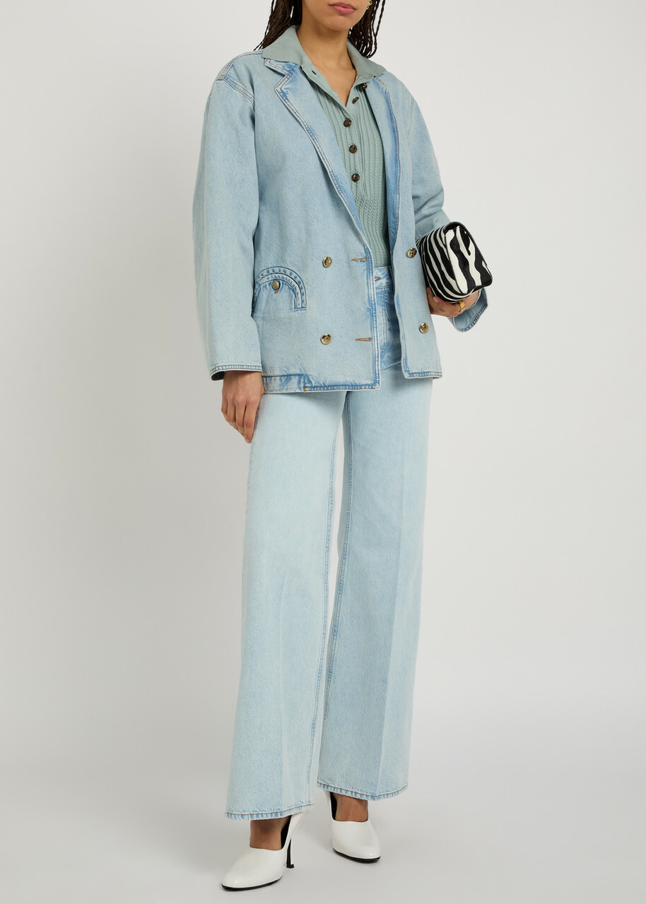 Blaze Milano Cory Double-breasted Denim Jacket Light Blue