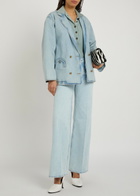 Blaze Milano Cory Double-breasted Denim Jacket Light Blue