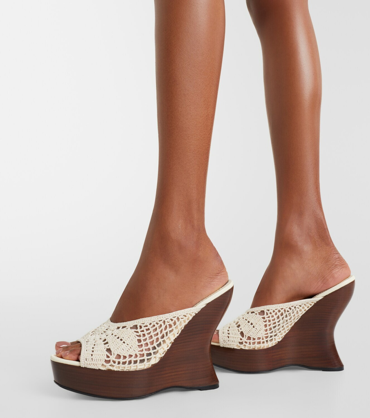 Magda Butrym 115mm crochet wedge mules
