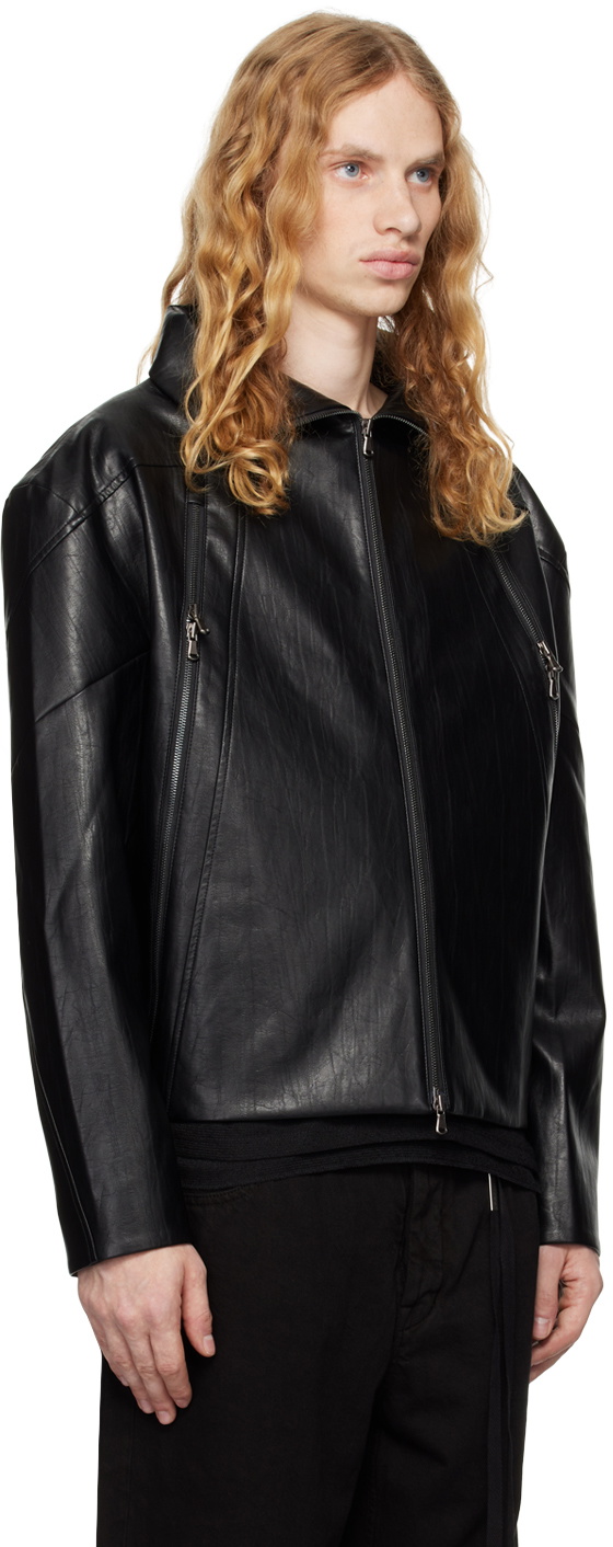 CARNET-ARCHIVE Black Nail Faux Leather Jacket