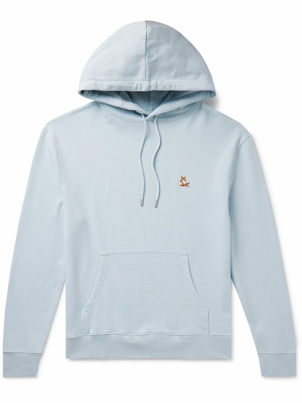 Maison Kitsuné - Chillax Logo-Appliquéd Cotton-Jersey Hoodie - Blue ...