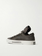 DRKSHDW by Rick Owens - Converse One Star Leather-Trimmed Calf Hair Sneakers - Brown