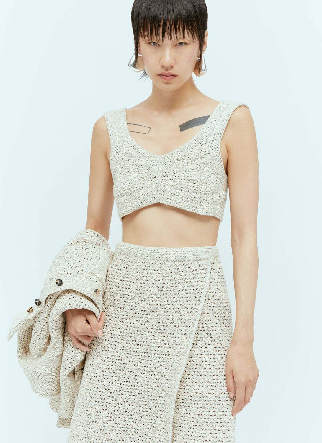 Bottega Veneta Textured Knit Crop Top