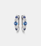 Bucherer Fine Jewellery Classics 18kt white gold hoop earrings with sapphires and diamonds