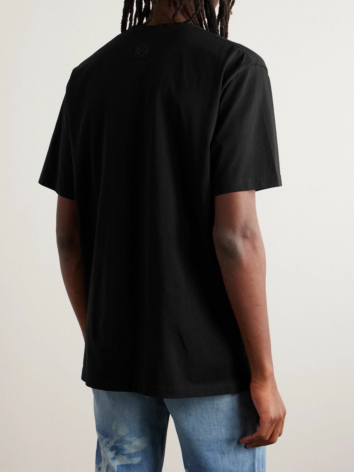 LOEWE Paula's Ibiza Tシャツ 黒 Loewe - Paula's Ibiza Logo-Print Cotton-Jersey T-Shirt