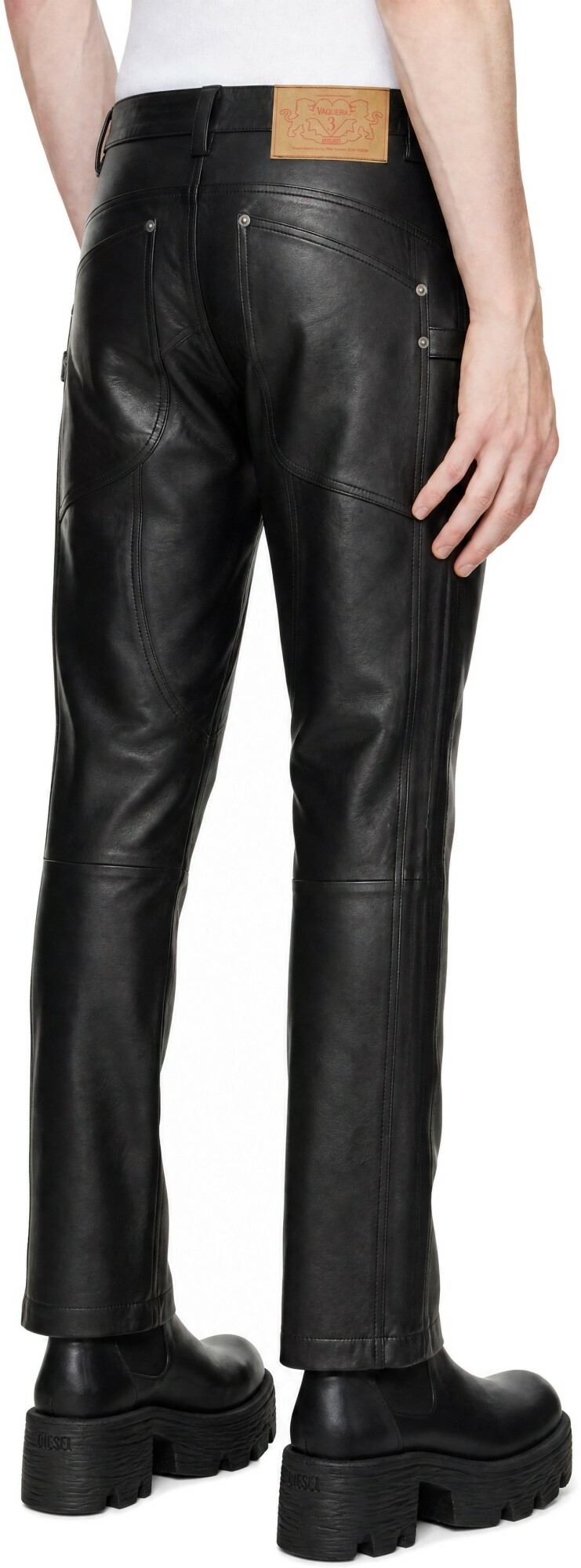 VAQUERA Black Leather Daddy Pants