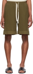 Jil Sander Green Cotton Shorts