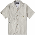 Portuguese Flannel Men's Outdoors Multi-Pocket Vacation Shirt in Salt