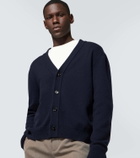 Bottega Veneta Intrecciato leather and cashmere cardigan