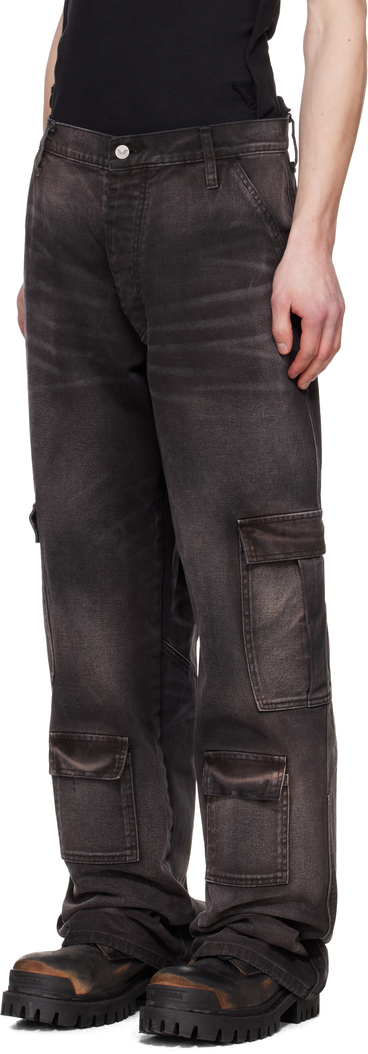 【DIGYOUROWNGRAVE】2WAYLEATHER CARGOPANTS DIG YOUR OWN GRAVE】2WAY LEATHER CARGO PANTS / 【ディグユア