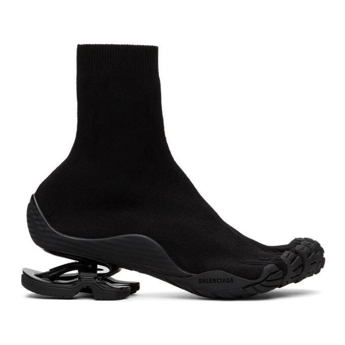 Photo: Balenciaga Black Toe High-Top Sneakers