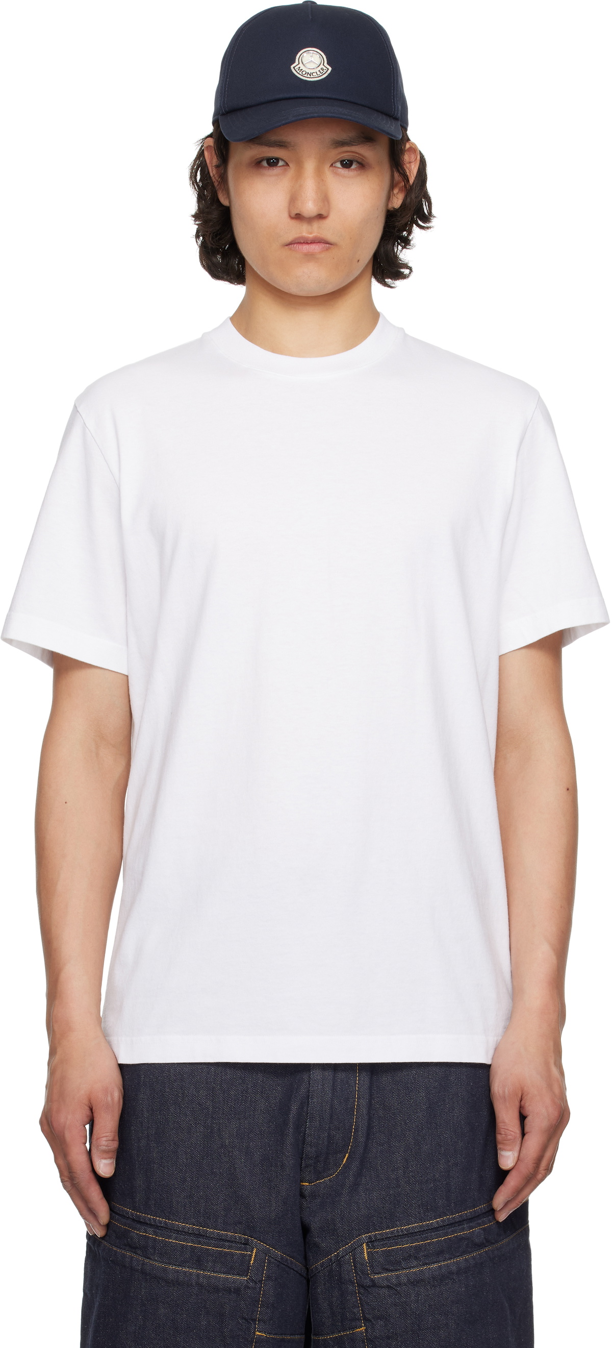 MONCLER GENIUS × HYKE Tシャツ Moncler Men's Genius x HYKE Long Sleeve Logo T-Shirt in White Moncler