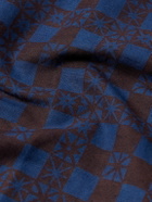 Small Talk - Spread-Collar Gingham Cotton and Linen-Blend Shirt - Blue