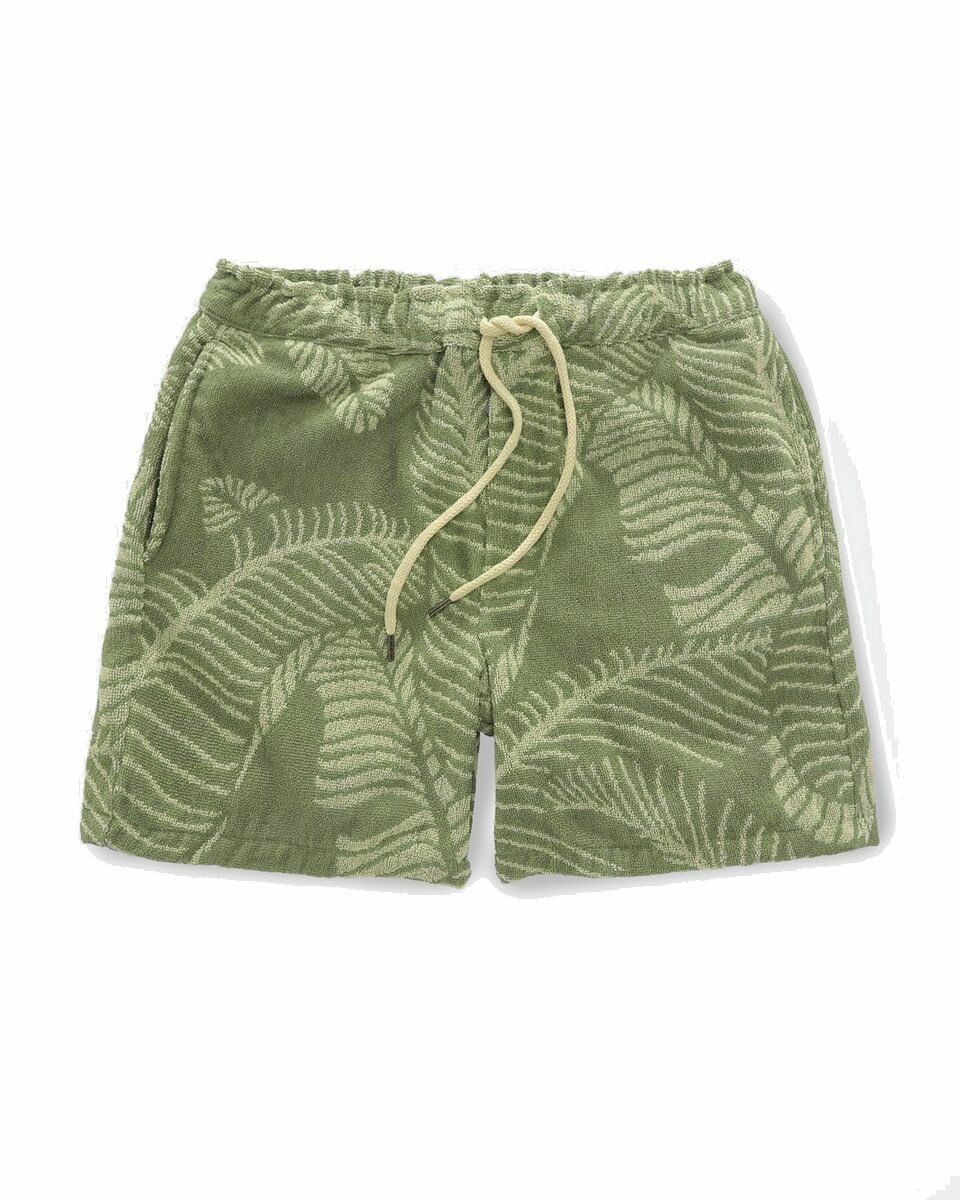 Photo: Oas Banana Leaf Terry Shorts Green - Mens - Casual Shorts