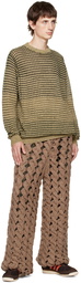 Isa Boulder Green & Beige Gradient Dot Sweater