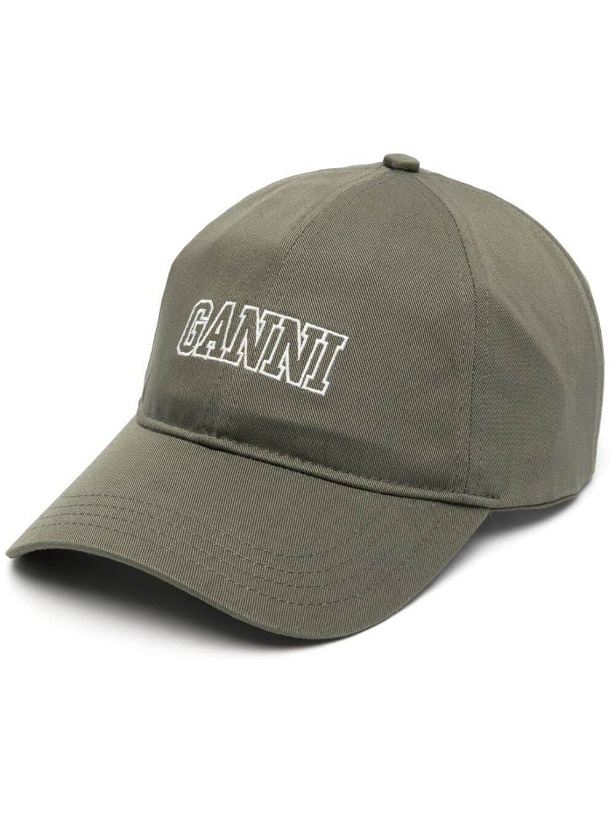 Photo: GANNI - Logo Cotton Baseball Cap