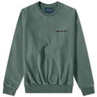 Awake NY Pigment Dyed Embroidered Crew Sweat in Slate