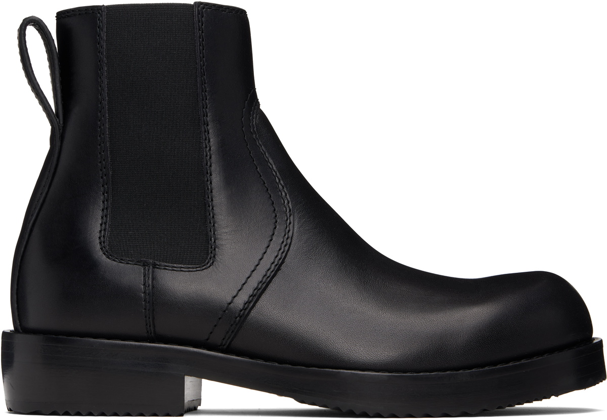 Dries Van Noten Black Leather Chelsea Boots