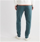 Sunspel - Slim-Fit Tapered Melangé Loopback Cotton-Jersey Sweatpants - Blue