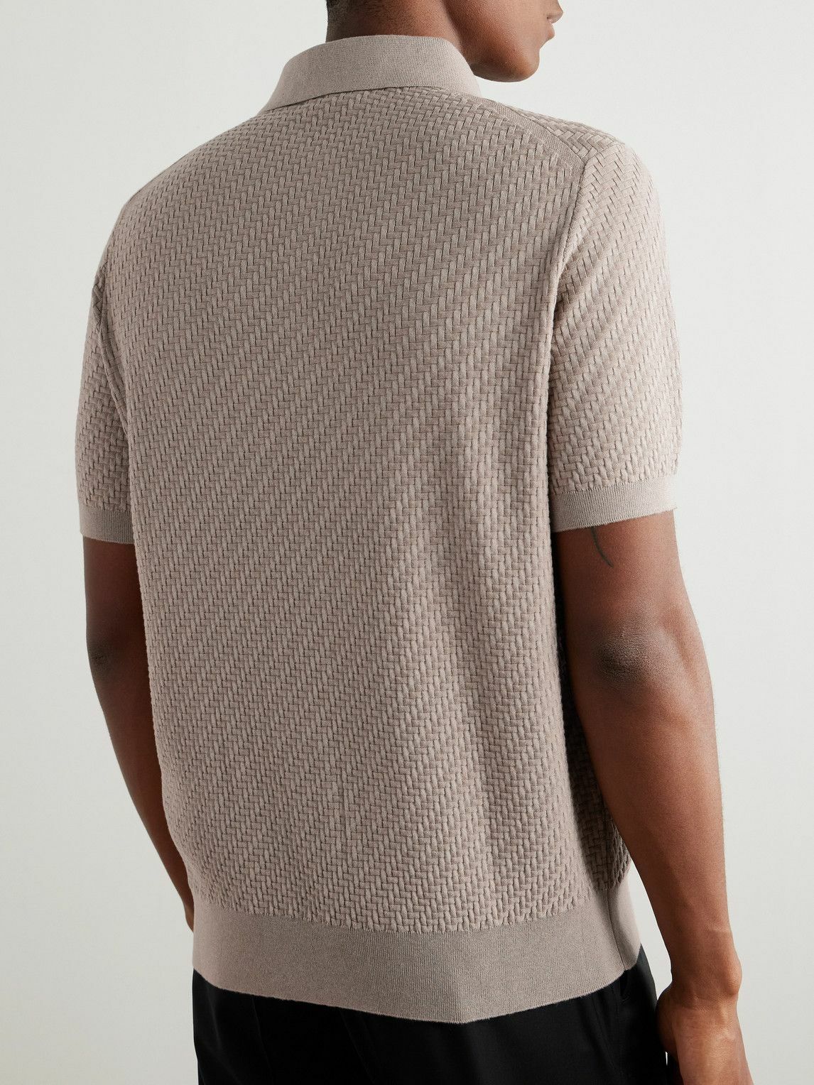 Brioni - Cotton, Silk and Cashmere-Blend Polo Shirt - Neutrals