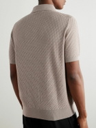 Brioni - Cotton, Silk and Cashmere-Blend Polo Shirt - Neutrals