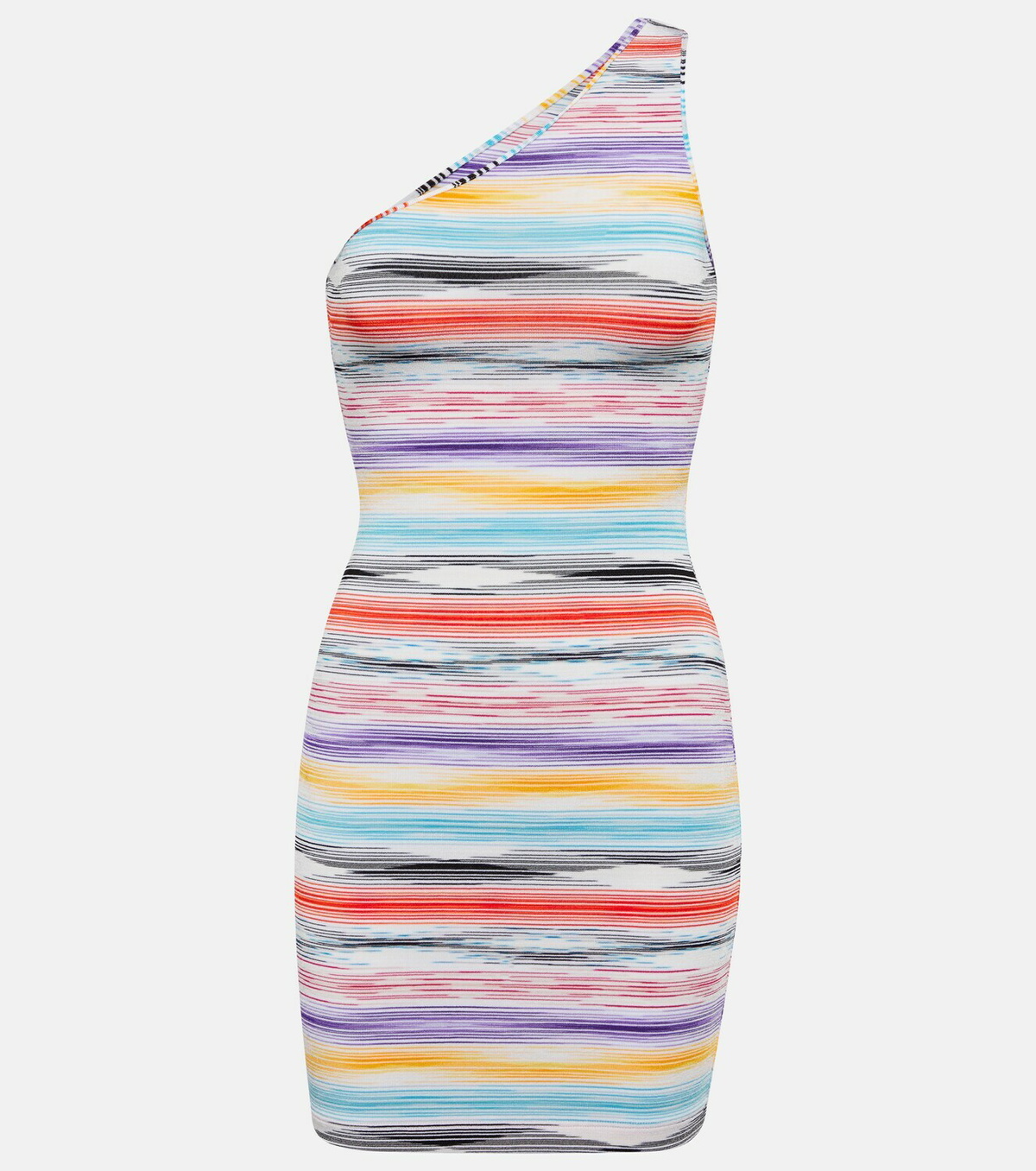 Missoni Mare Striped one-shoulder knit minidress
