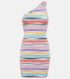 Missoni Mare Striped one-shoulder knit minidress