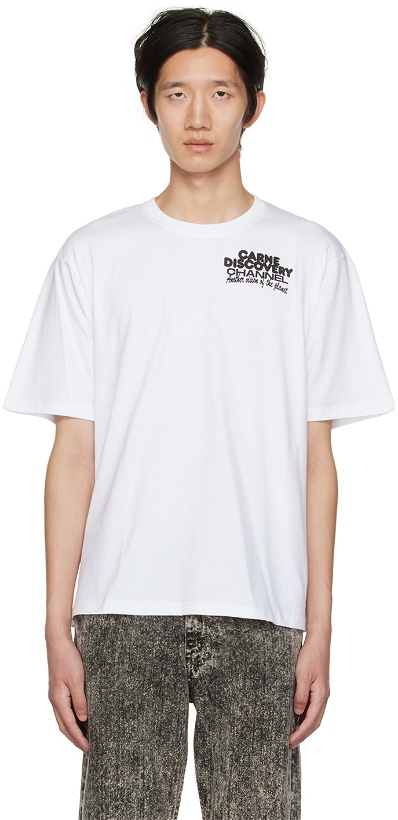 Photo: Carne Bollente White 'Carne Discovery Channel' T-Shirt