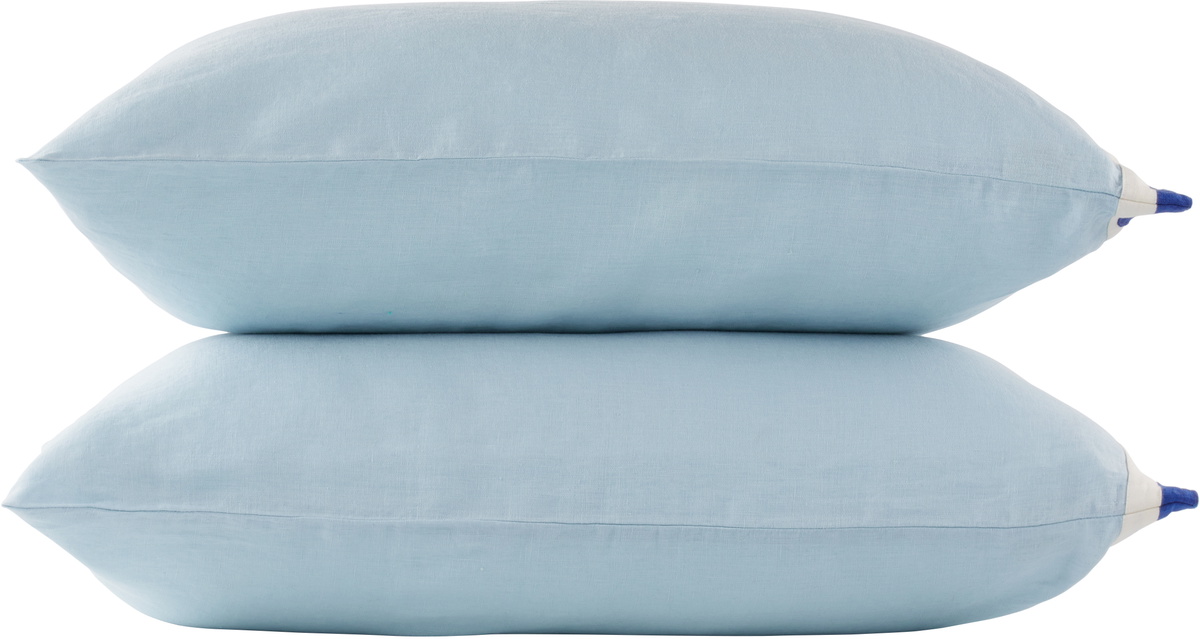 Bode Blue & White Seedling Stripe Pillowcase Set
