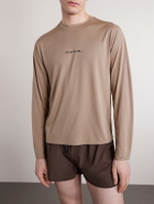 Portal - Lateral Peak Logo-Print Recycled-Jersey T-Shirt - Brown